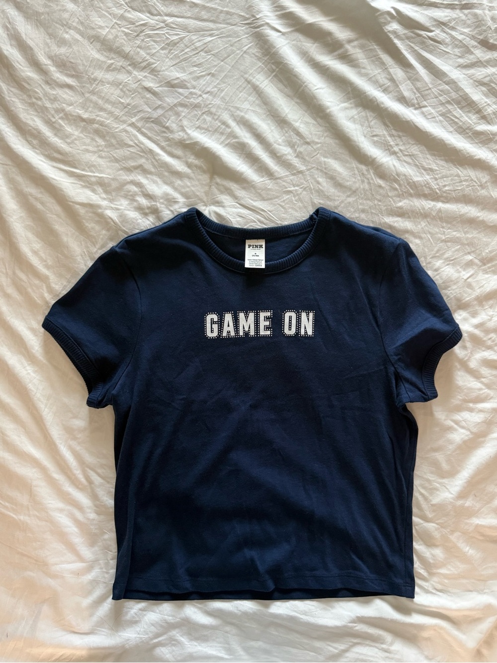 PINK Victoria's Secret Navy 'GAME ON' Graphic Tee